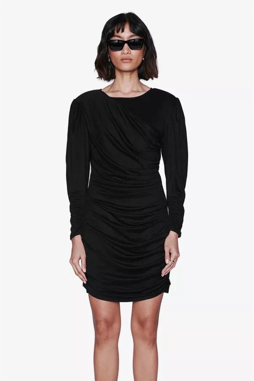 ANINE BING Alaia Black Acetate Mini Dress LBD Designer Women’s Medium